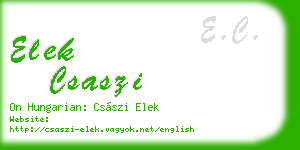 elek csaszi business card